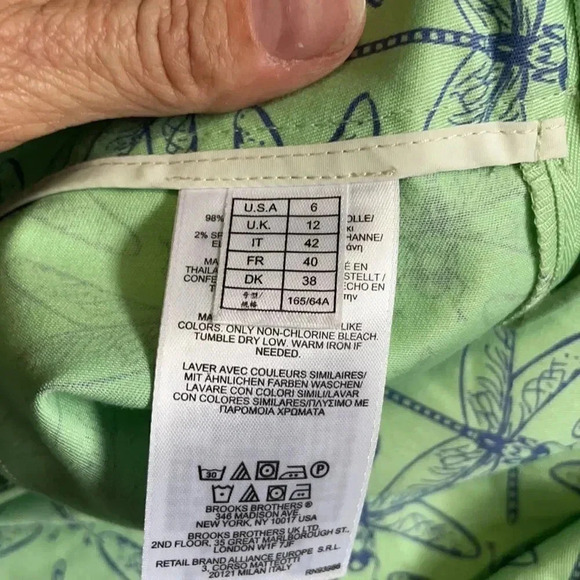 Brooks Brothers Golf Mini Skirt Light Green Dragon Fly Print Women’s 6 Cotton - Picture 12 of 14